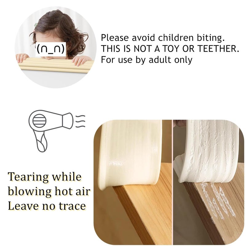 M2cbridge L Shape Extra Thick Furniture Table Edge Protectors Foam Guard 6.5 Ft (Brown with 4 Corners) - Image 3